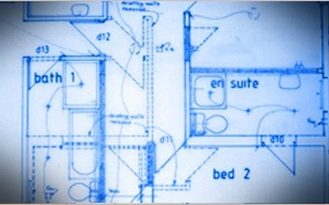 Hand drawn architectural plans